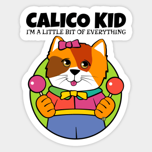 Calico Cat Kid Sticker